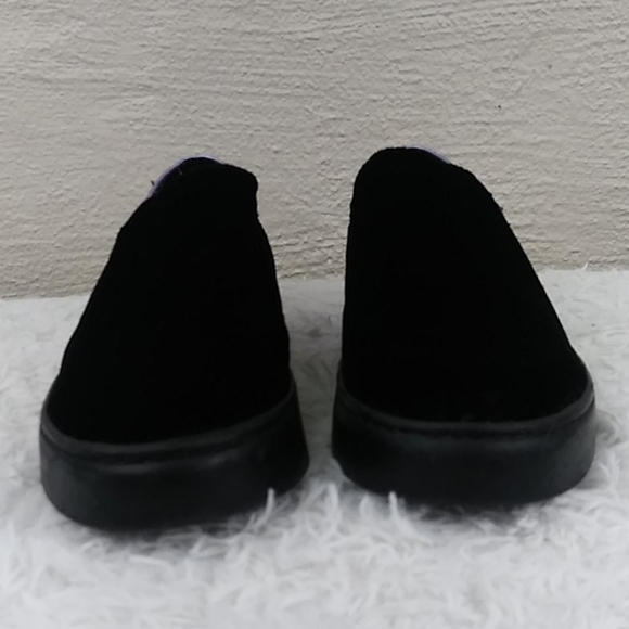 Free People Varsity Black Calf Hair Purple Leather Platform Slip On Loafer Shoe - Picture 2 of 14